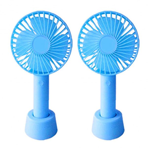 Mini Handheld Fan with Base - 800mAh USB Rechargeable Battery - 2Pack