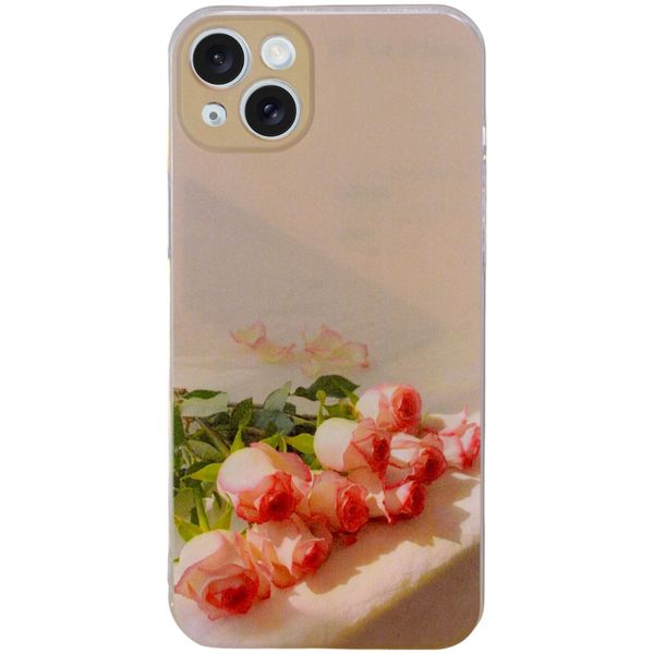 Pinky - Phone Case with Bouquet of Roses &amp; Camera Protect - Iphone 15 Plus