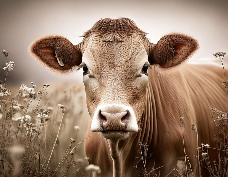 Rootedart Canvas Home Decor Wall Art - Jersey Cow