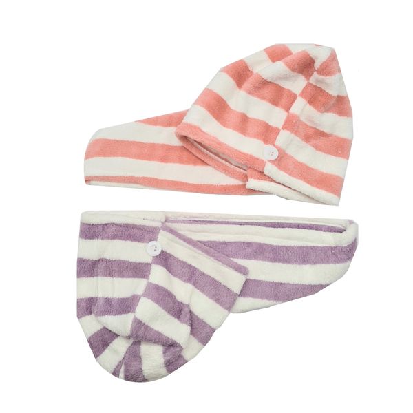2 Piece Hair Towel Caps Microfiber Fast Drying Towels Bath Wrap