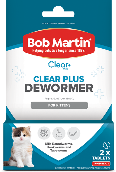 BOB MARTIN Clear+ Dewormer Tables for Kittens 2's