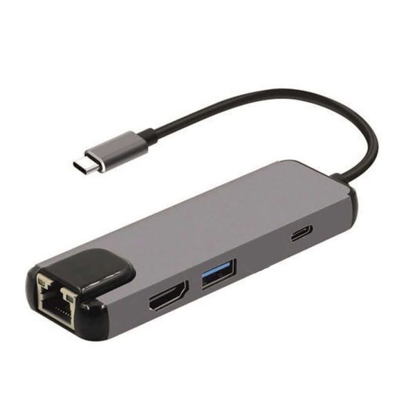 FI- New 6-in-1 Adapter Hub with Type C