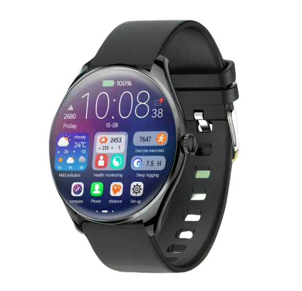 ULTRA THIN Black Elegant Slim Smart Watch AMOLED HD Display