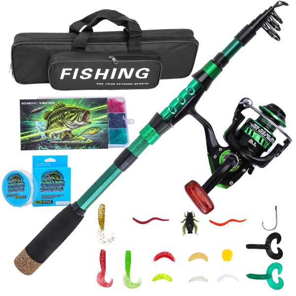 3-Color Carbon Fiber Telescopic Fishing Rod Set- 1.8m
