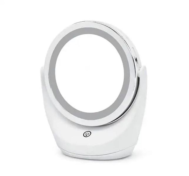 Rechargeable Portable Round LED Lighted Up Makeup Mirror