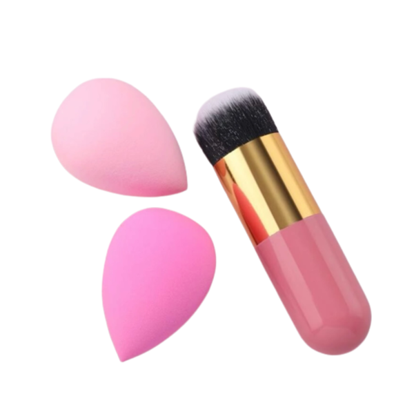 Beauty Blender Makeup Sponge Set &amp; Chubby Foundation Makeup Brush