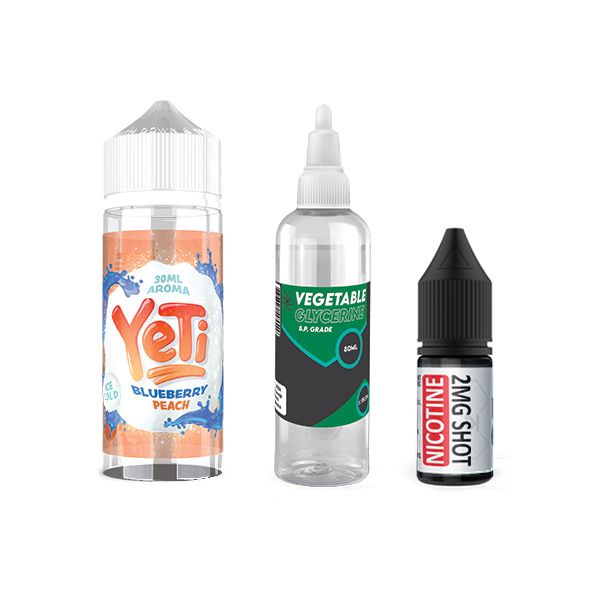 120ml Yeti Vape Juice DIY Longfill Kit Blueberry Peach 2mg Shop