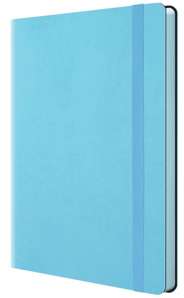 A5 Flexicover Journal PU Notebook 160 lined cream pgs, 80gsm Light Blue