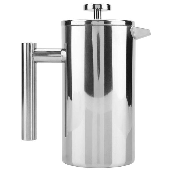 French Press Coffee Pot 1.5L 304 Stainless Steel Double-Wall Insulation