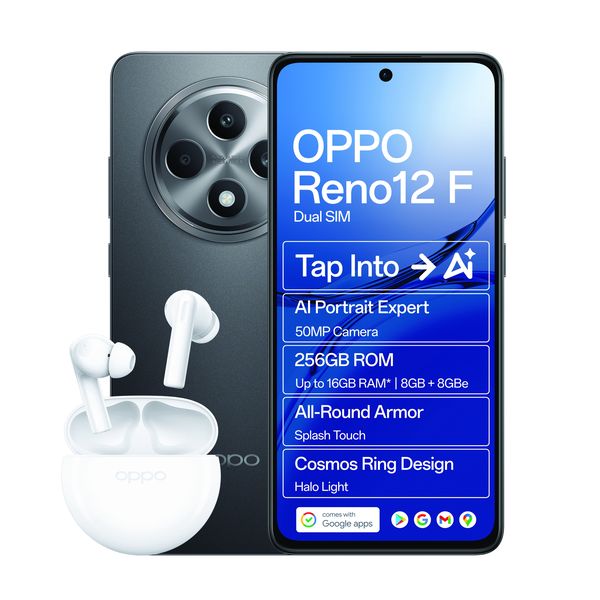 OPPO Reno12 F Andriod Smartphone - Matte Grey + Buds