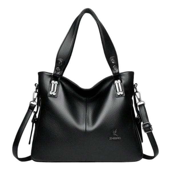 ZMBIRD - Classic Luxe PU Leather Tote Bag - Black