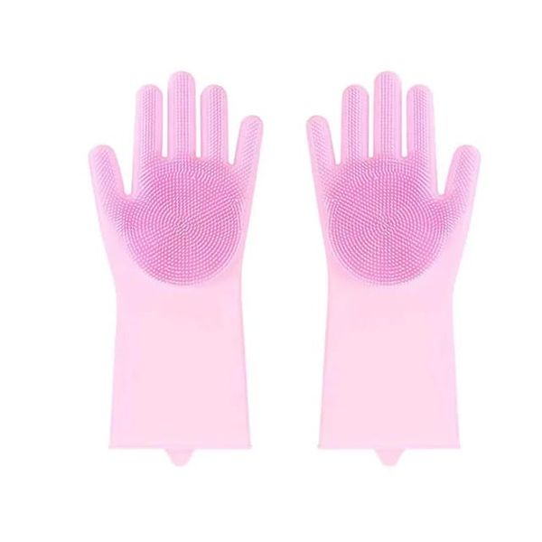 Multi-function Silicone Dish Washing Gloves with Wash Scrubber