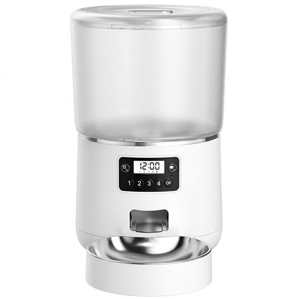 Automatic Cat Feeder, Dual Power Auto Feeder Dry Food Dispenser - 4L