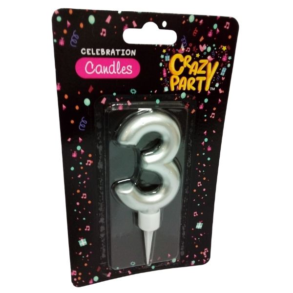 SourceDirect - Birthday Candle / Large Foil Birthday Candle Number - 3