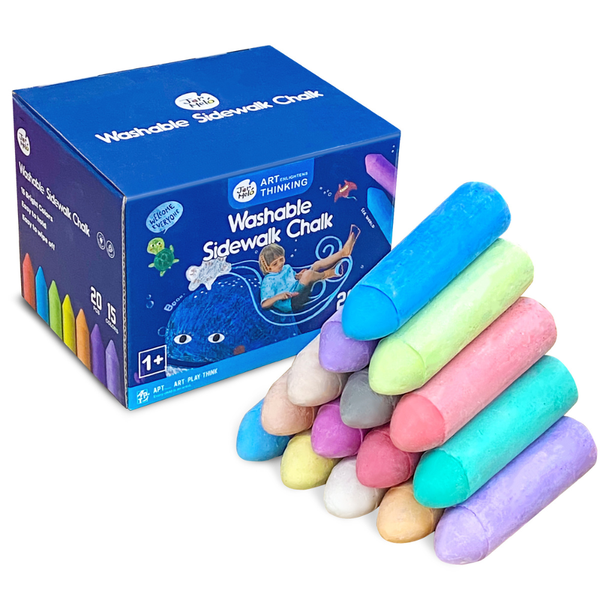 Jar Meló - Sidewalk Chalk - Washable &amp; Non-Toxic - 15 Colours 20pcs