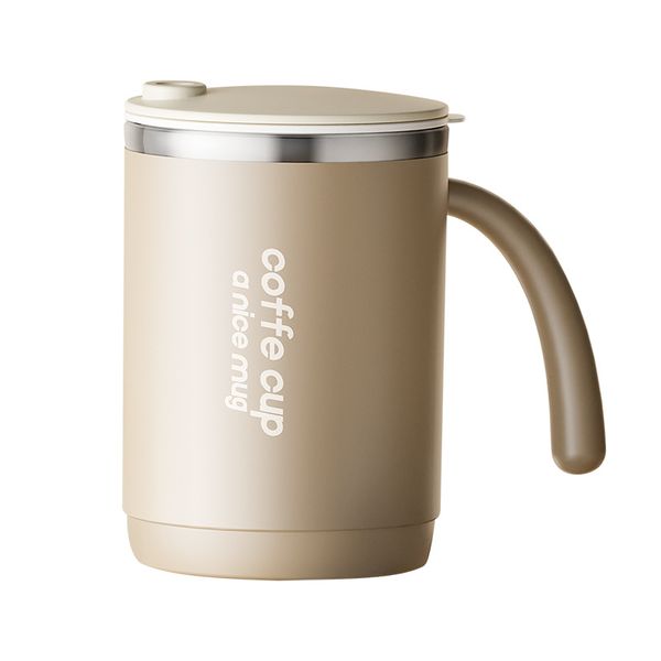 Double Layer Household Stainless Steel Mug With Lid
