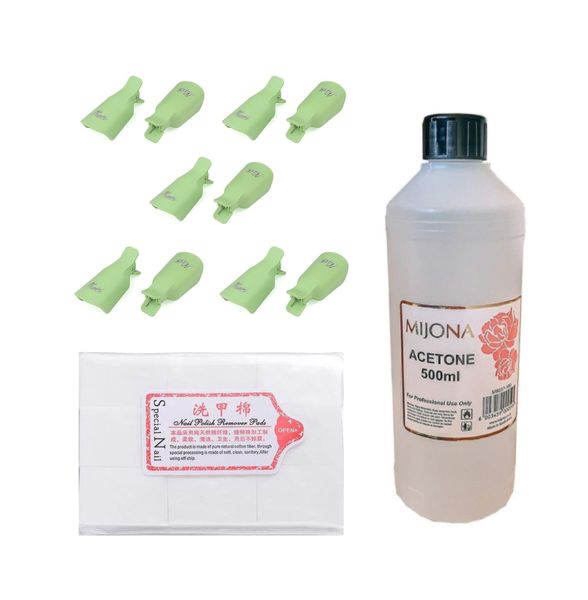 Green Reusable Soak Off Fingernail Clips Combo