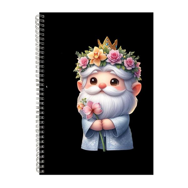 Light Blue Flowers A4 Notebook Spiral Lined Notepad Gnomes Idea 343