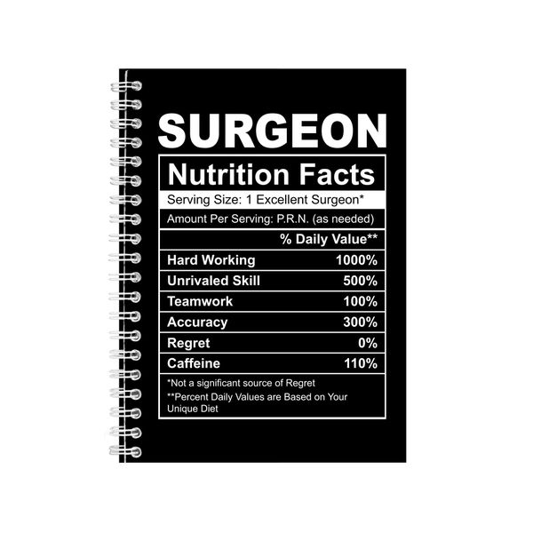 Surgeon A5 Notebook, Doctor Gift Idea Writing Book Notepad