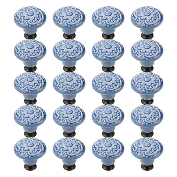 20 Pcs Drawer Pull Handles Round Cabinet Knobs Door Knobs Indigo