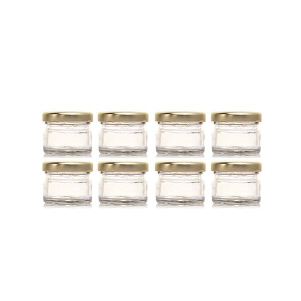 28ml Mini Jar with Gold Lid ( 8 Pack)