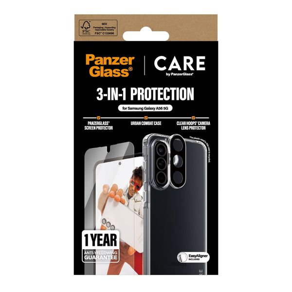 PanzerGlass 3-in-1 Bundle compatible Samsung Galaxy A56 5G