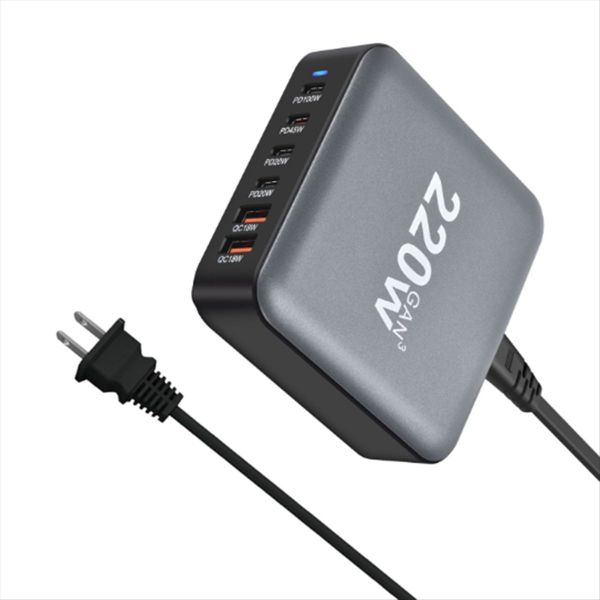 New 220W Gan Desktop Charger 6-Port Usb Type C Pd Charger Us Plug