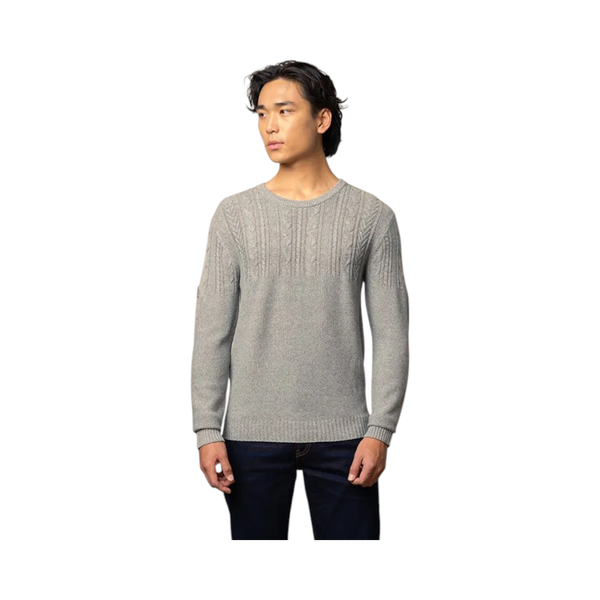 Polo Mens Cable Long Sleeve Knitwear - Charcoal