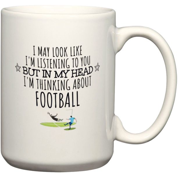 In My Head I'm Thinking About Football Gift Coffee Mug