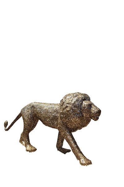 The Majestic King - A Regal Metal Lion Sculpture