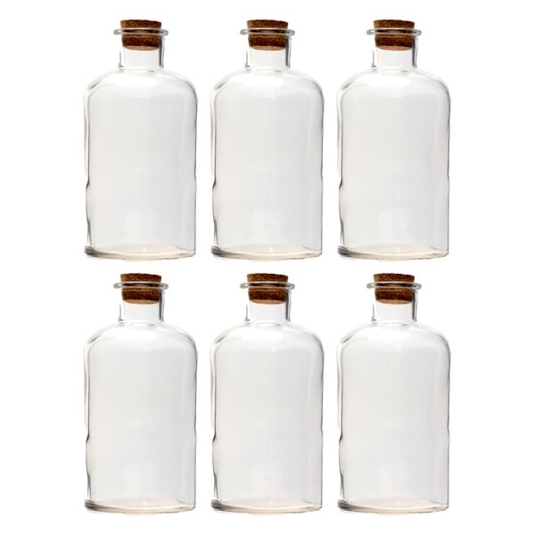 Regent 550ml Round Glass Bottle With Cork Lid 6 Pack