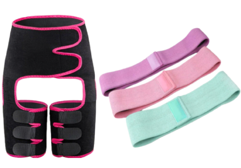 Hip Resistance Exercise Band-3 Piece And Adjustable One Piece Waist Band pink