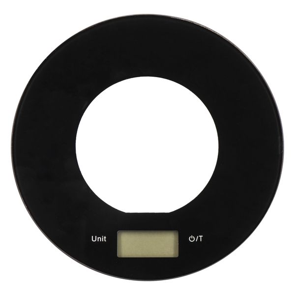 Regent Kitchen Digital Round Glass Scale Black with Clear Centre, (5kg)