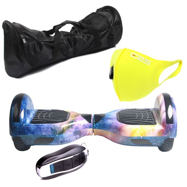 Smart Self Balance6.5" Hoverboard - Bluetooth-Remote-Bag &amp; Mask-Galaxy Blue