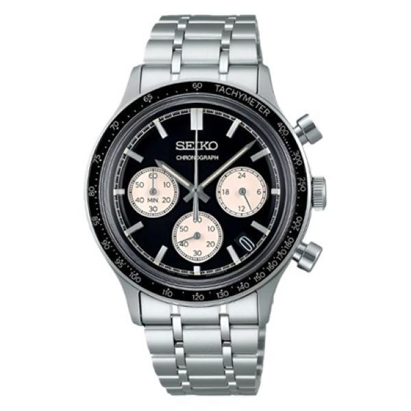 Seiko Men's Sport Chronograph SSB479P1 - Black Dial &amp; Steel