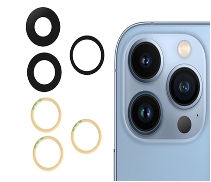 Replacement of Rear Camera Lens for iPhone 13 Pron (Not Tempered Glass)