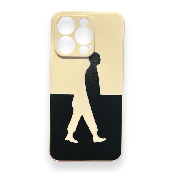 AMA Silicone Case Man Walking Shade Pattern For iPhone 14 Pro Max