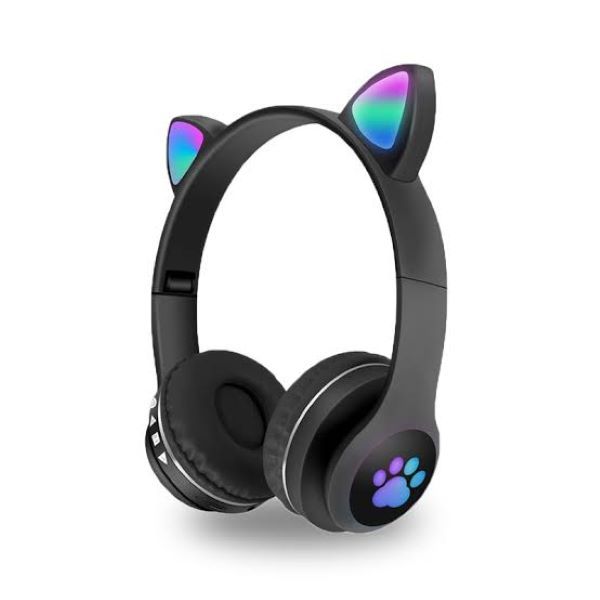 Kids Cat Ear Bluetooth Wireless Headphones Black