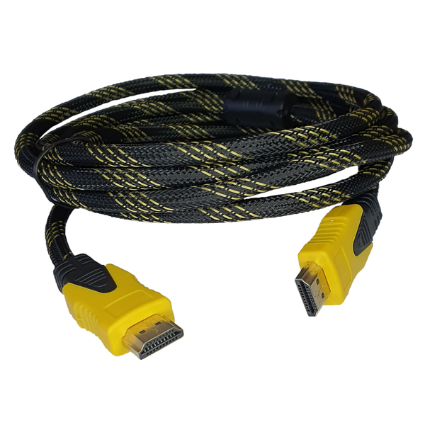 HDMI 20m Braided Cable - Black &amp; Yellow