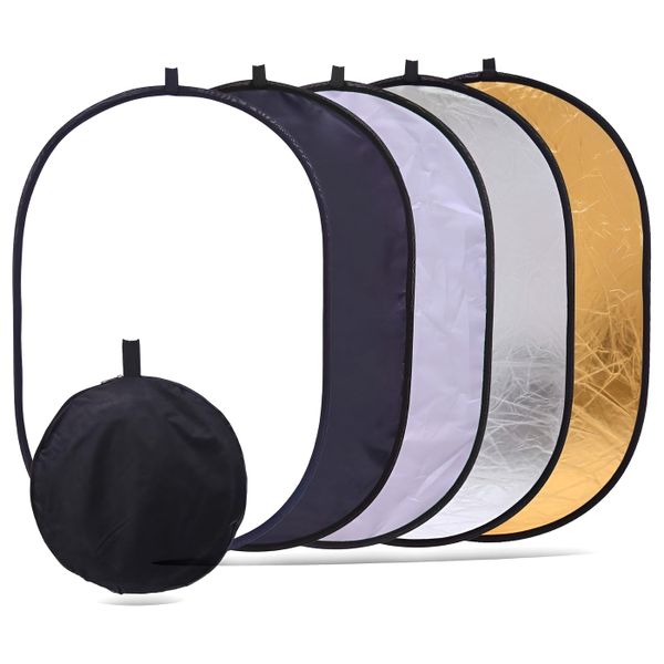 5 in 1 Portable Oval Photography Reflector for Studio for Indoor &amp; Outdoor