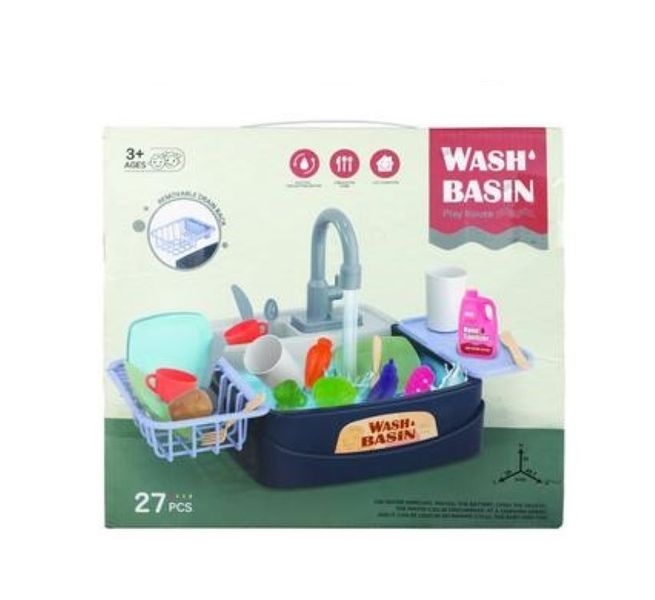 Playset Washup Basin Running Water 27 Piece