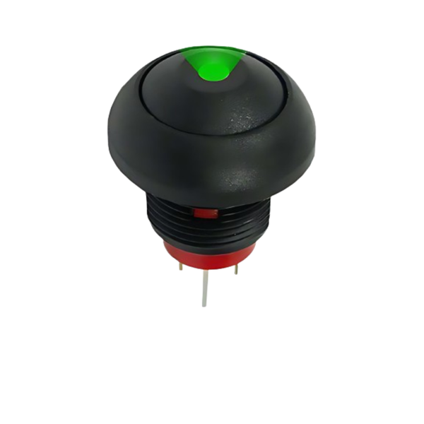 PBR171ATLE0L5 17mm IP67 Green LED Momentary Push Button Switch