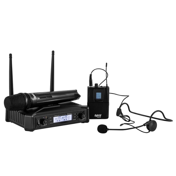 Hybrid U-DV B Dual Handheld + Headset Wireless Microphone System