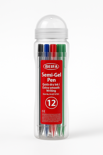 Gel Ink Pens ,Blue,Black,Green,Red Ink-12 Pens Per Bottle-6 x Bottles