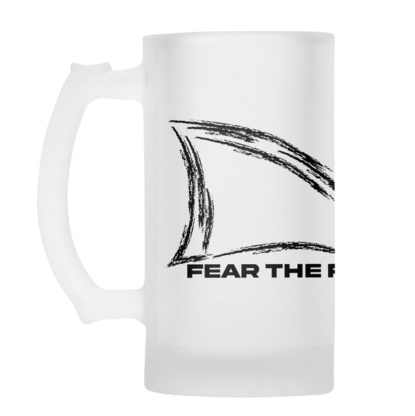 SHARKS Rugby Fear The Fin Frosted Glass Beer Mug