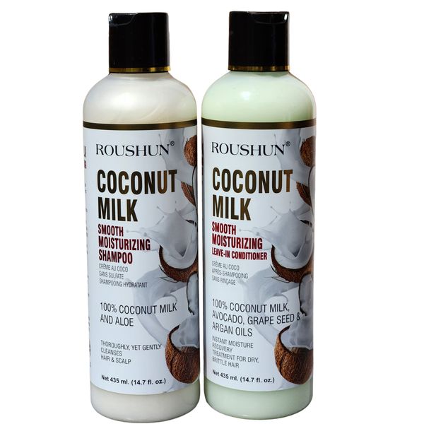 Roushun Coconut Milk Shampoo And Leave-in Conditioner Combo