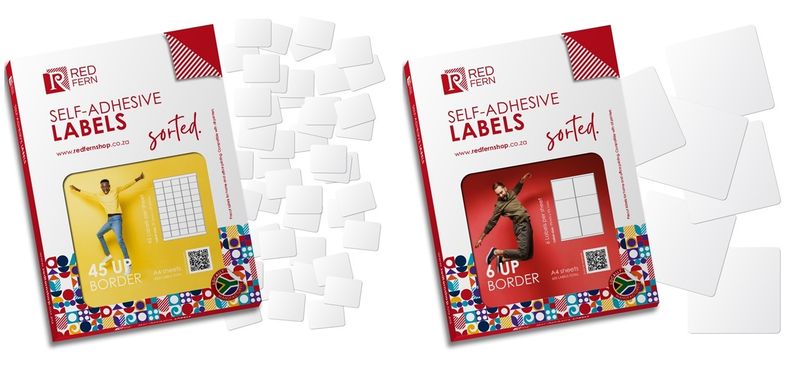 Redfern A4 Self-Adhesive Labels Pack2- 45up and 6up 50 Sheets