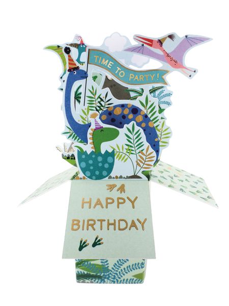 Clever Cubes 3D Pop-up card - Birthday Dinosaurs