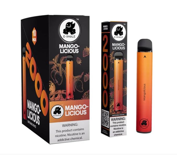 E-XHALE 2000 Puffs Disposable Vapes (Pack of 2) - Mango Licious