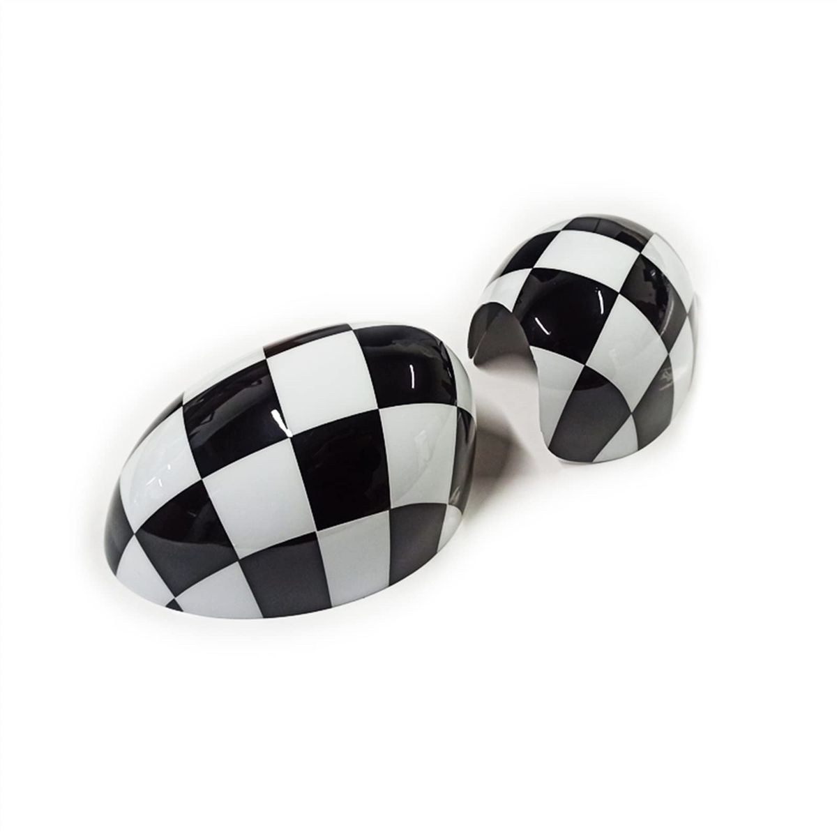 Mini Cooper Exterior Mirror Cap Cover - Checkered Flag Black & White ...